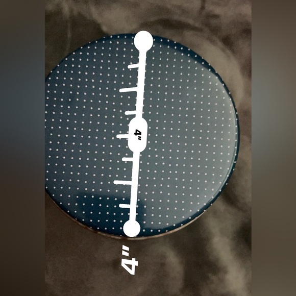 Vintage Navy Blue Polka Dot Goose Geese Duck Tin Box Canisters One With Handle - Picture 14 of 16